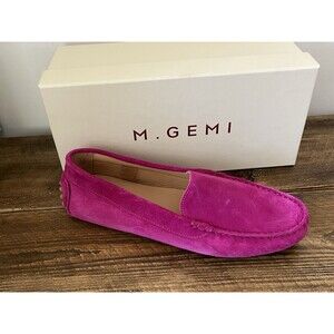 M. Gemi Felize Magenta Suede Moccasin Driving Loafers Women’s Shoe Size 40.5